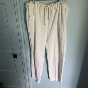 Karen Scott II White Drawstring Pants 1x